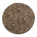 Luxurious Handmade Braided Jute Printed Floor Round Rug - BR 067 (120 cm)