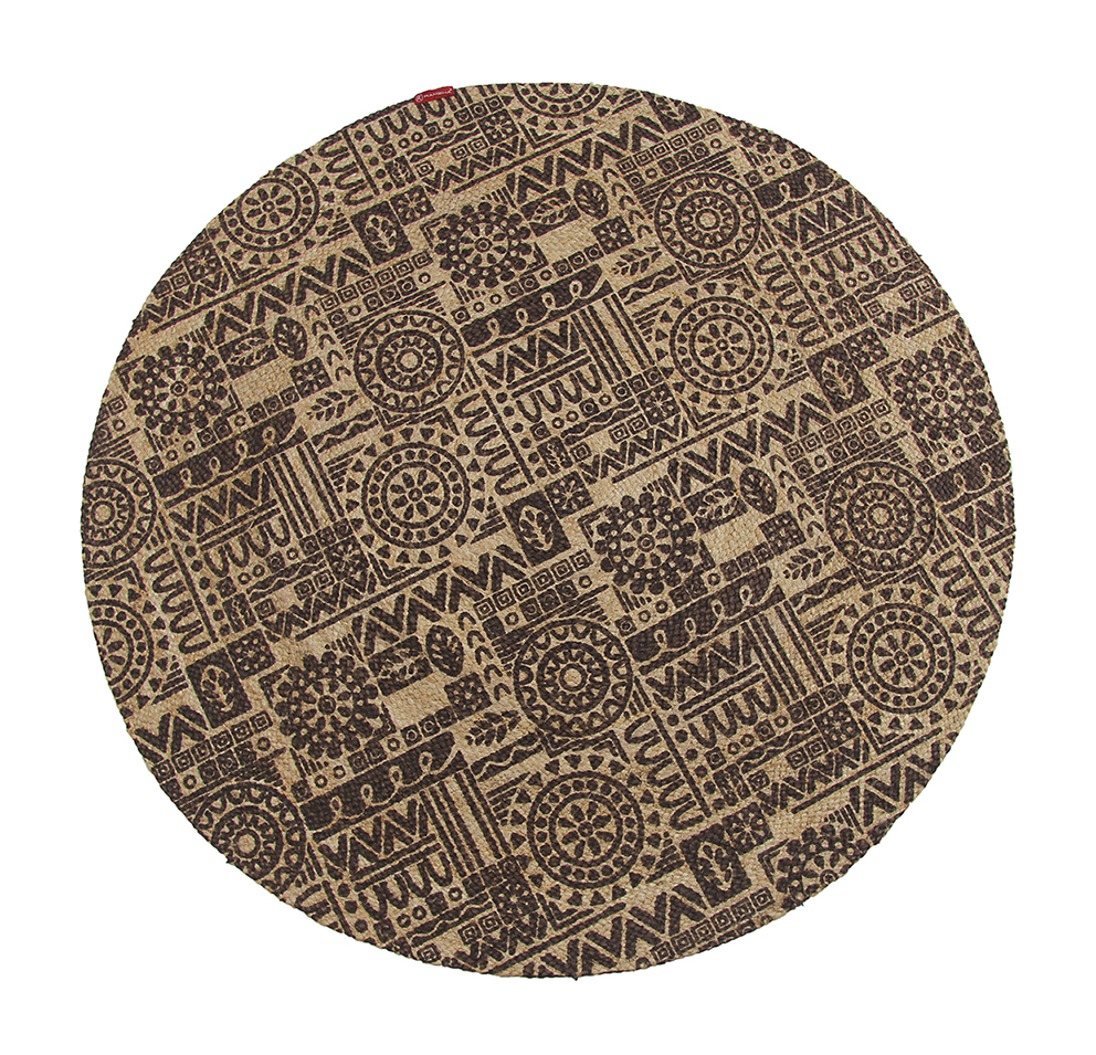 Decorative Braided Jute Printed Floor Rug (120 cm) Luxurious Handmade Braided Jute Printed Floor Round Rug - BR 067 (120 cm)