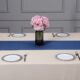 Premium quality cotton table runner TR-031, ideal for dinner parties, blue color 40X240cm