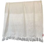 Cozy white throw TAL-027, polyester cotton blend, 130X170cm