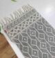 Black and Natural Color Wool and Cotton Rug SRN-018 - Ramsha Home