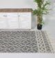 Lateral View of Elegant Black and Natural Wool and Cotton Rug SRN-018 - Ramsha Home