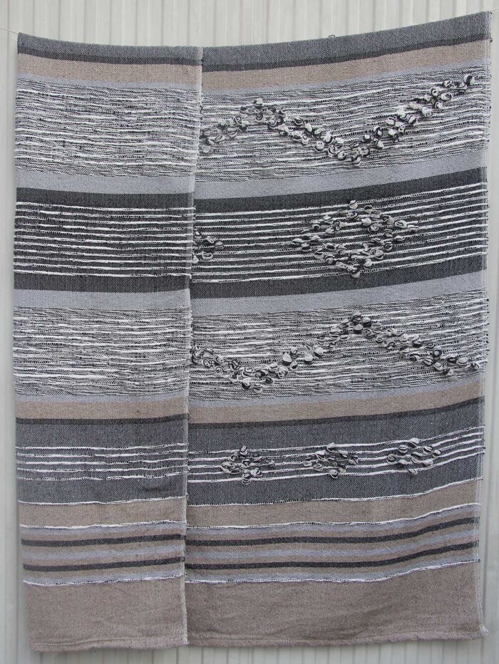 Multi-color decorative cotton and wool throw TAL-047 125x150cm by Ramsha Home