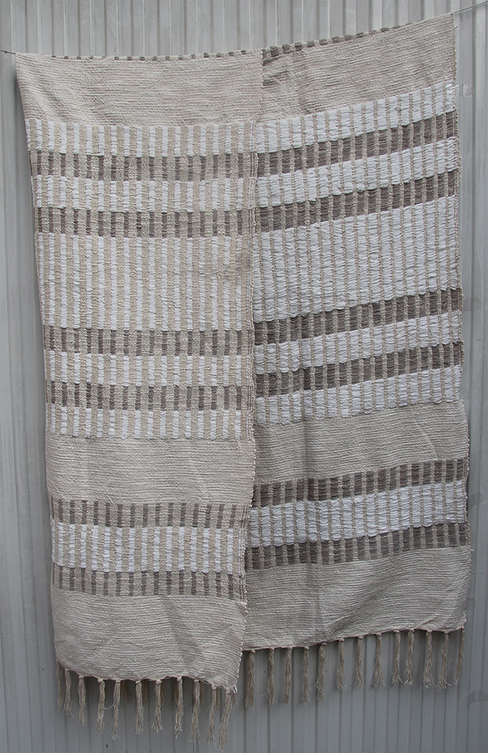 Handcrafted Multi-Color Cotton and Wool Throw TAL-041 125x150cm by Ramsha Home Handcrafted multi-color cotton and wool throw TAL-041 125x150cm by Ramsha Home
