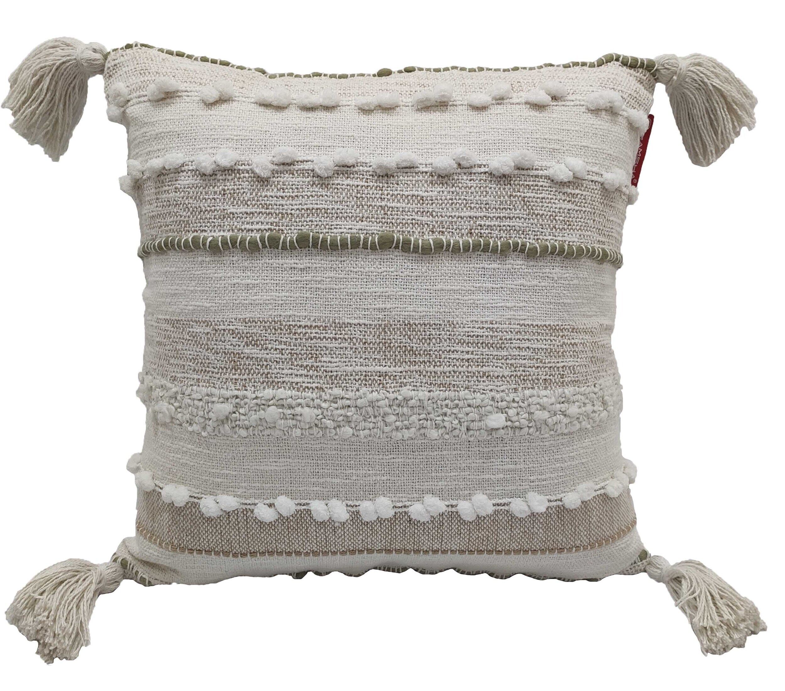 Chic Cotton and Wool Blend Cushion with Vibrant Colors - CS-285 45X45cm by Ramsha Home Chic cotton and wool blend cushion with vibrant colors - CS-285 45X45cm by Ramsha Home