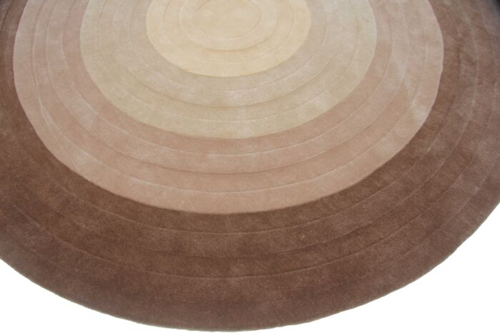 Elegant handmade round rug with wool & cotton blend - HTW 51 (250cm) by Ramsha Home