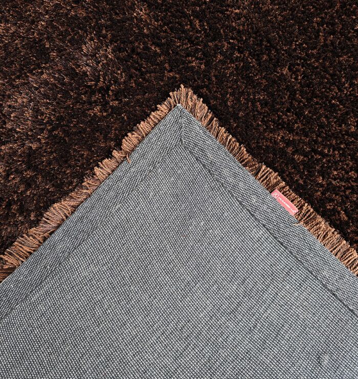 Brown shaggy area rug SG 04, 80x200cm