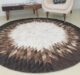 Colorful round leather rug LR 017, 120cm for drawing room by Ramsha Home