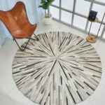 Stylish handmade leather rug with multiple colors - LR 018 (120cm) by Ramsha Home