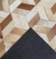 Handcrafted multi color leather rug LR 012, 80x200cm for living room by Ramsha Home