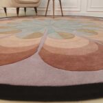 Luxurious multi color round area rug HTW 54 (300cm) by Ramsha Home