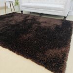 Premium quality fluffy shaggy rug SG 04 - Brown (80x200cm) by Ramsha Home