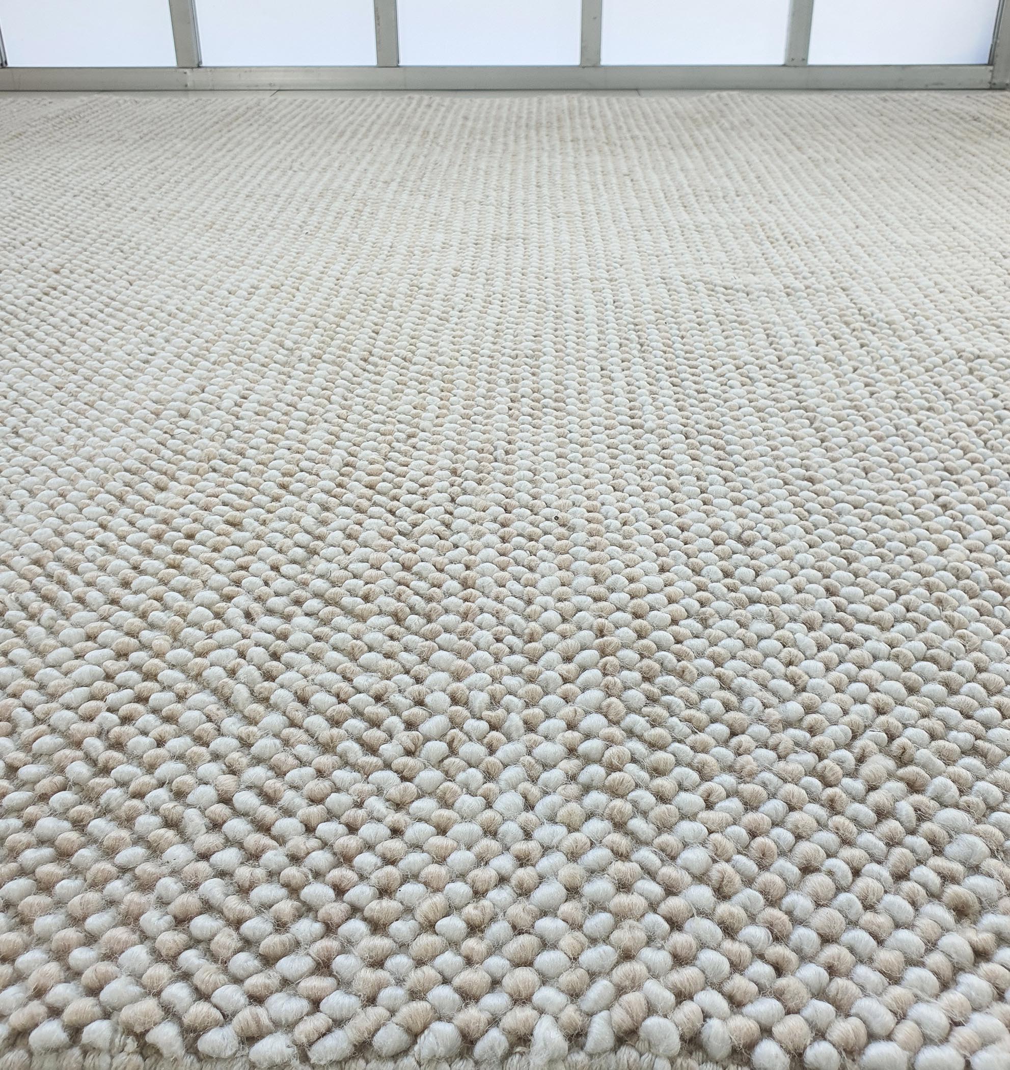 SR-024 (2) Natural Beige & Light Blue Home Decor Woven Rug - SR 024 - Image 3