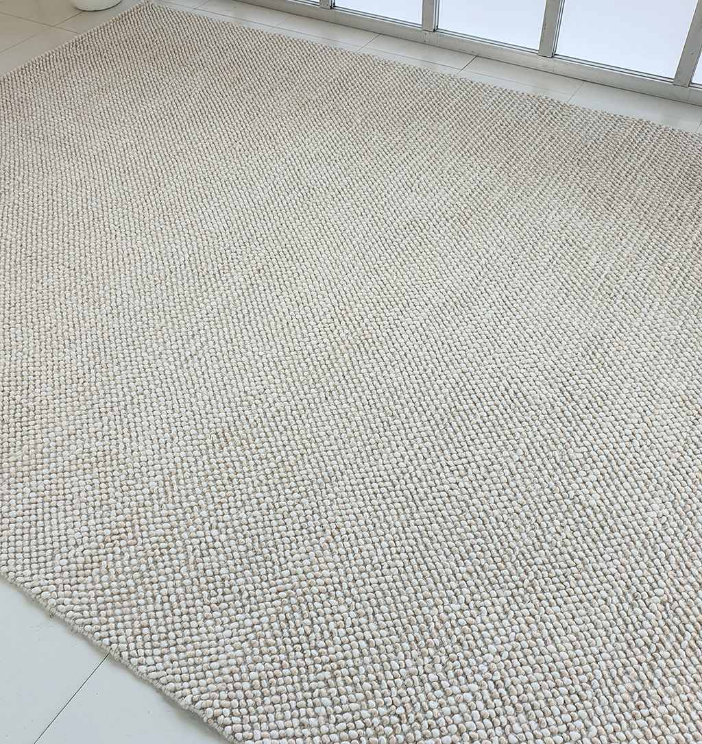 SR-024 (3) Natural Beige & Light Blue Home Decor Woven Rug - SR 024 - Image 1