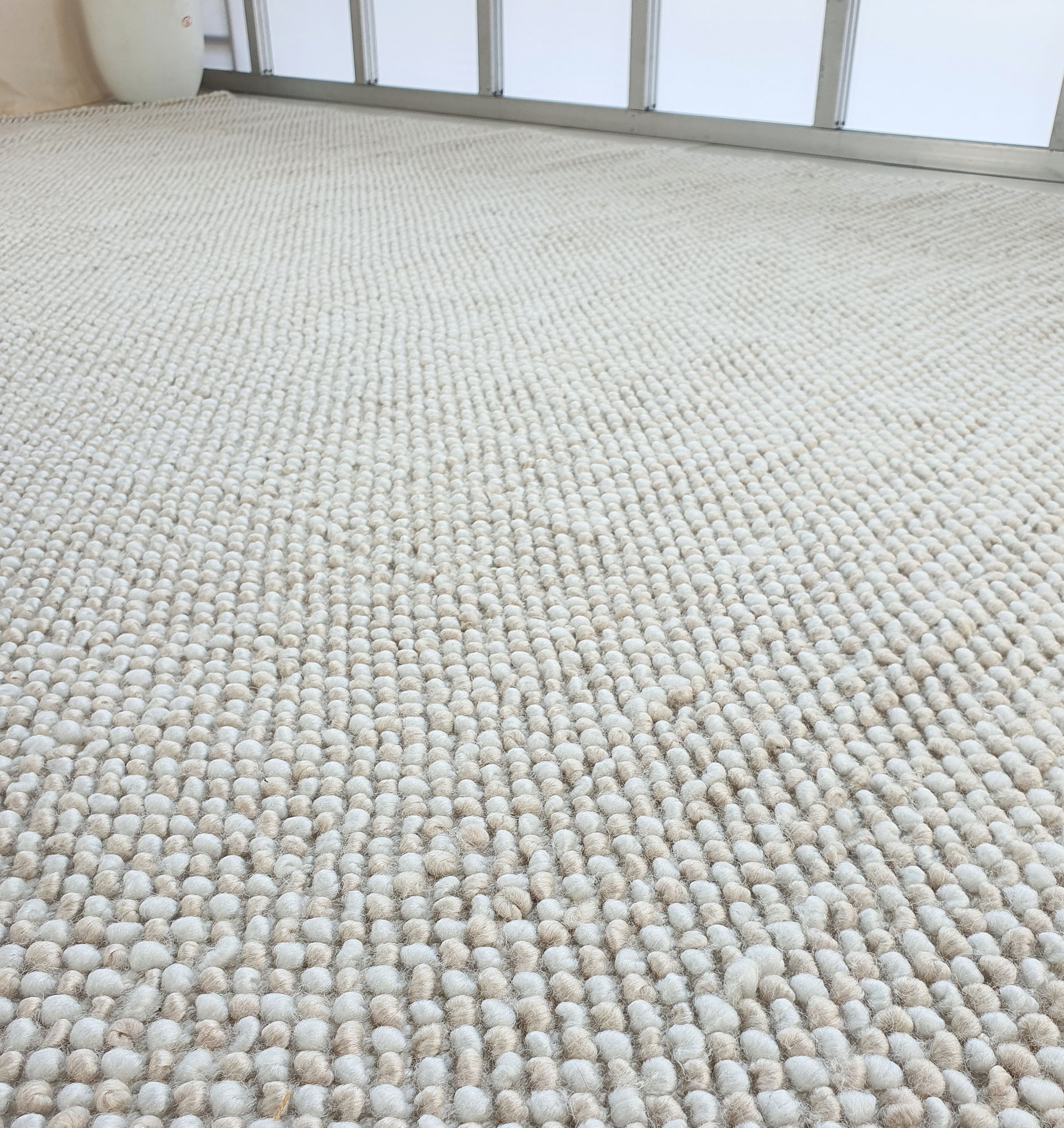 SR-024 Natural Beige & Light Blue Home Decor Woven Rug - SR 024 - Image 2