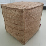 Versatile natural jute bedroom pouf PF-143 (40x40x40cm) by Ramsha Home