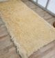 Profile View of Beige Shaggy Rug (Design No. MPV-08) - Ramsha Home