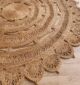 Stylish round crochet jute rug in natural color - CR 013 (200cm) by Ramsha Home