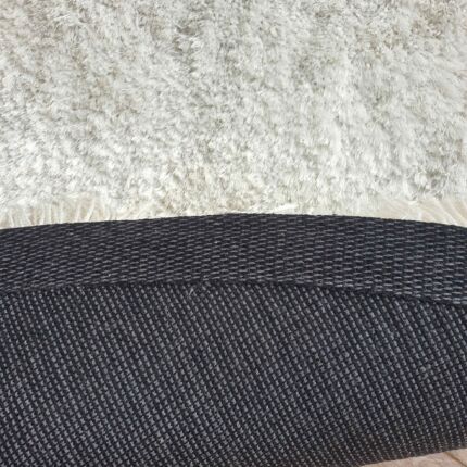 Back View of MPS-01 White Shaggy Rug - Ramsha Home