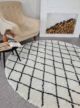 White & Black Line Shaggy Rug - MPS 06 (150cm)