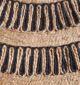Round crochet jute rug CR-012 (200cm) in natural and black colors