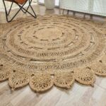 Eco-friendly crochet jute round rug CR-013 (150cm) by Ramsha Home