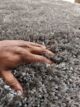 Hand Feeling the Smooth Texture of SG-05 Shaggy Area Rug in Grey - Ramsha Home