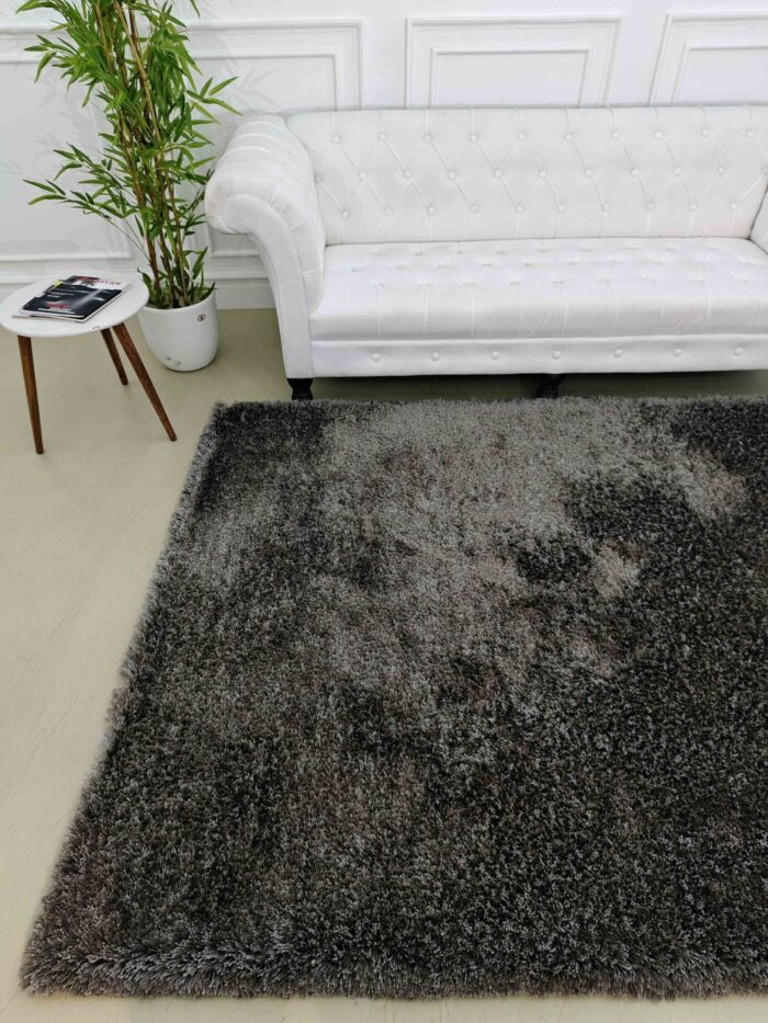 Grey color shaggy area rug SG 05 (250x350cm) by Ramsha Home