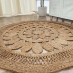 Natural Color Jute Round Crochet Rug - CR 015 (150cm)