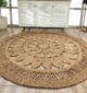 Ramsha Home's Indoor Setting: Natural Color Jute Area Rug CR-015 - 150cm Round