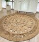 Ramsha Home's Indoor Setting: Natural Color Jute Area Rug CR-015 - 150cm Round