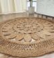 Natural Color Jute Round Crochet Rug - CR 015 (150cm)