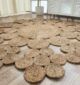 Close-up View of Circular Patterned Jute Area Rug - Ramsha Home CR-016