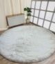 Sideways Image of White Fluffy Shaggy Rug - Ramsha Home