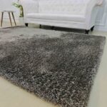 Modern grey shaggy rug SG 05 (250x350cm) by Ramsha Home