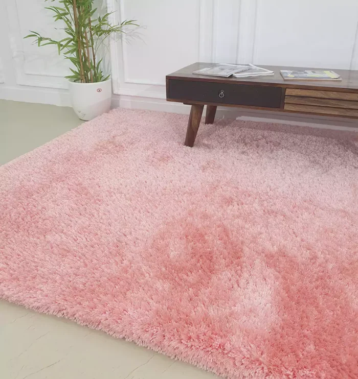 Soft shaggy rug with plush texture, modern design, and cozy comfort for home décor.