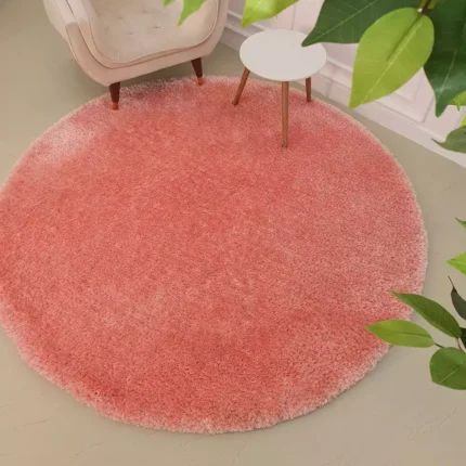 Shaggy rug with fluffy texture, soft feel, and modern design for cozy home interiors.
