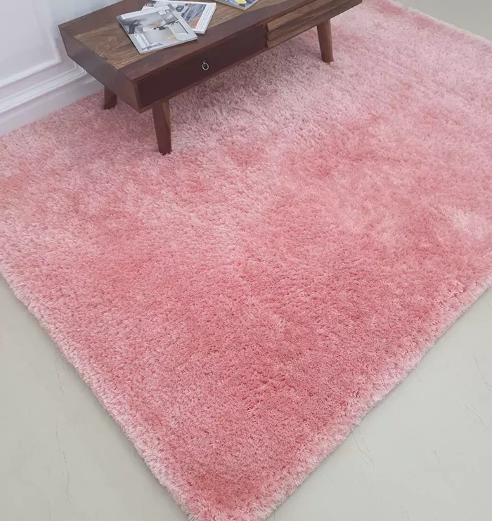 Soft shaggy rug with plush texture, modern design, and cozy comfort for home décor.