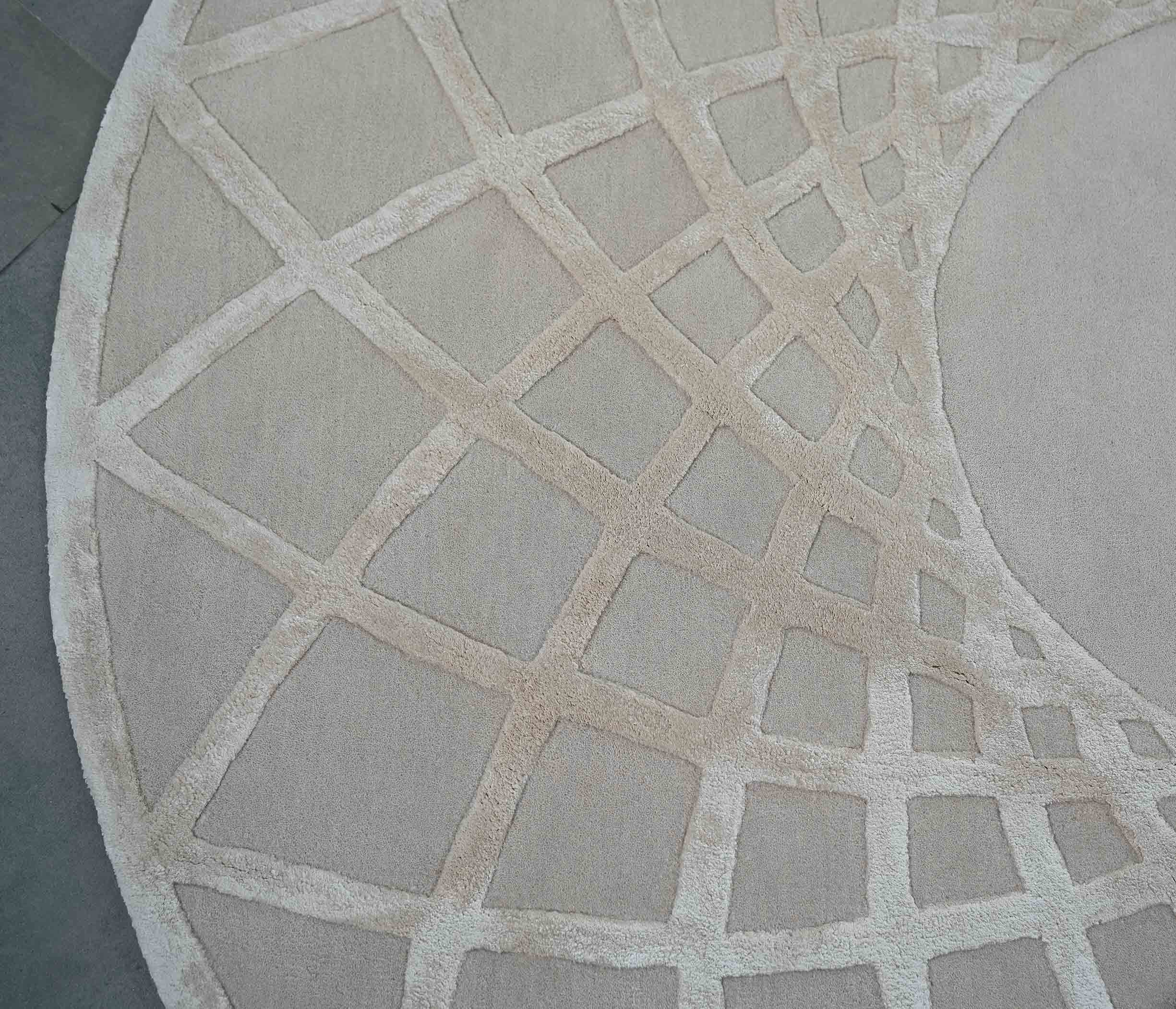 Buy Handmade Tufted Rugs in Dubai – Round & Circular Carpets UAE Luxury handmade rug Dubai, circular tufted carpet for living room and bedroom, stylish rugs UAE home décor.