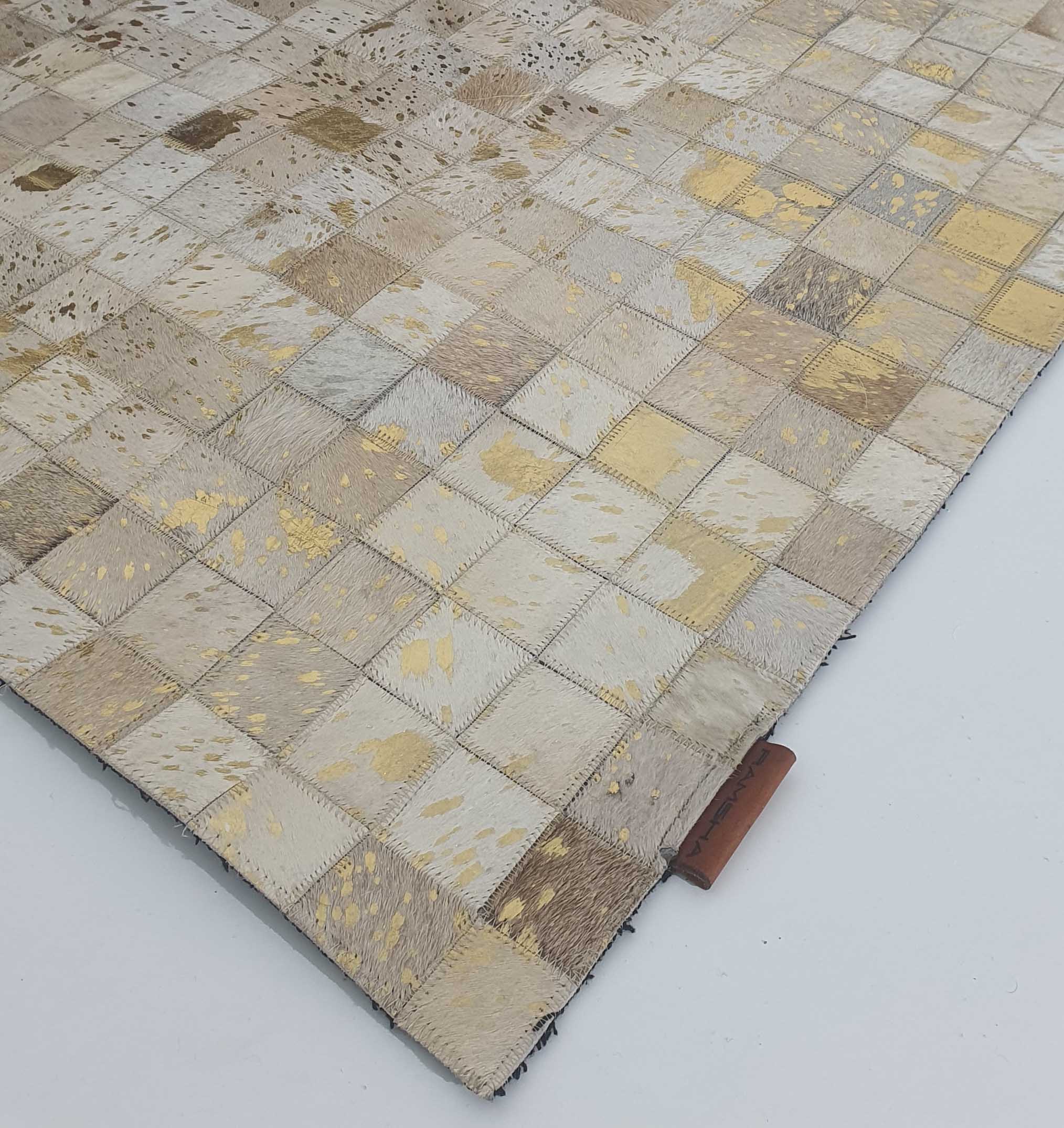 Leather Floor Rug Multi Color - LR 015 (80x200cm) by Ramsha Home Multi color leather floor rug - LR 015 (80x200cm) by Ramsha Home