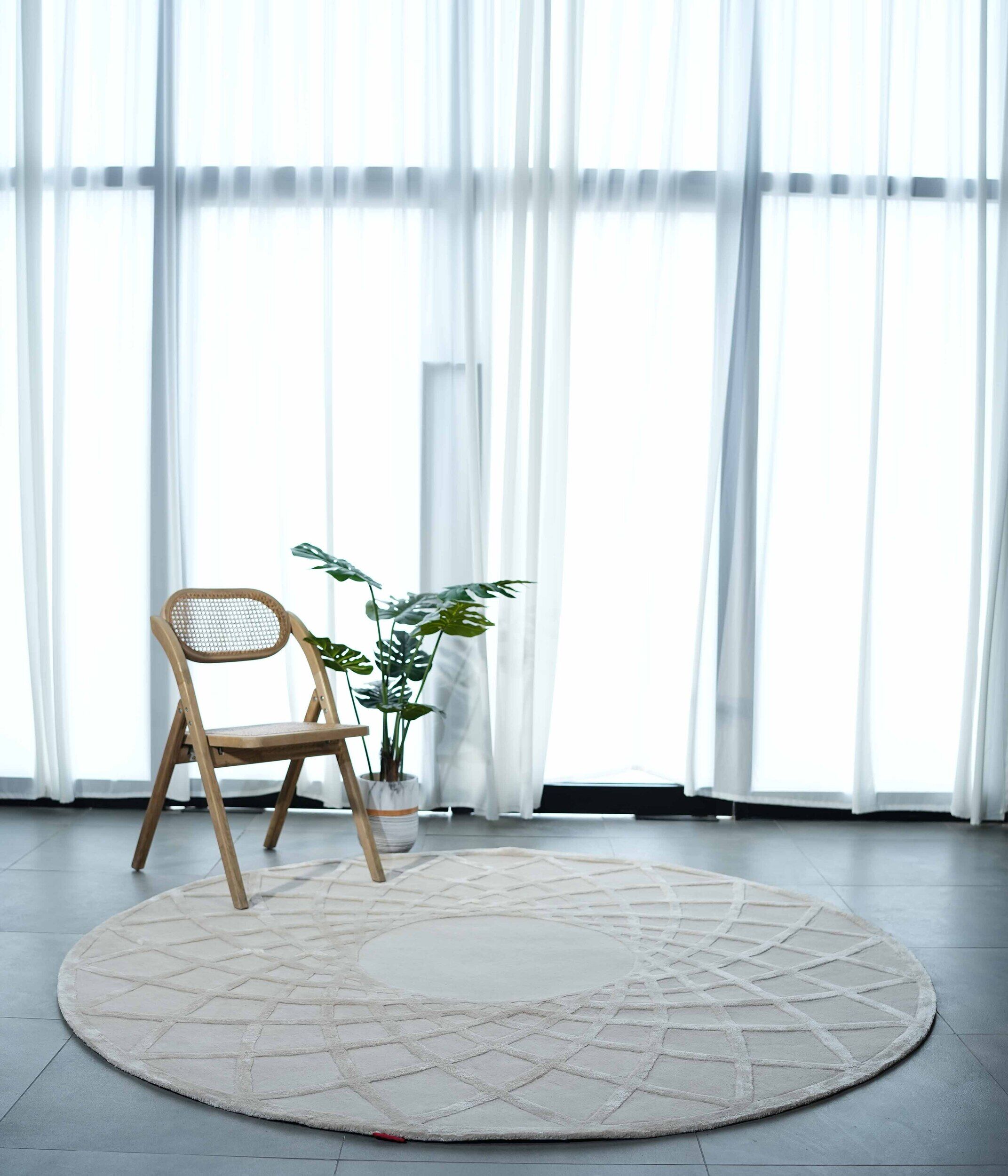 Buy Handmade Tufted Rugs in Dubai – Round & Circular Carpets UAE Luxury handmade rug Dubai, circular tufted carpet for living room and bedroom, stylish rugs UAE home décor.