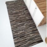 Versatile multi color leather floor rug - LR 013 (80x200cm) by Ramsha Home