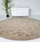 Front View of Multi-Colored Round Wool & Cotton Area Rug HTW-56 - Ramsha Home
