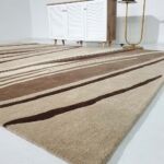 Sideways Closeup of Handcrafted Multi Color Rug with Design Number HTW-61 by Ramsha Home