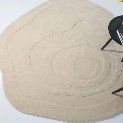 Handcrafted Multi-Colored Round Rug with Design Number HTW-63 by Ramsha Home