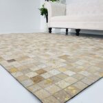 Versatile multi color leather floor rug - LR 015 (200x300cm) by Ramsha Home