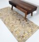 Premium quality multi color leather area rug - LR 015 (80x200cm) by Ramsha Home