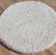 Sideways Image of Round Shaggy Rug in White by Ramsha Home
