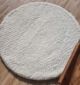 Top View of Luxurious Round White Shag Rug - Ramsha Home