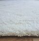 Close-up Side View of Ramsha Home Rectangle Soft Shaggy Rug SG-07 in Grey & White